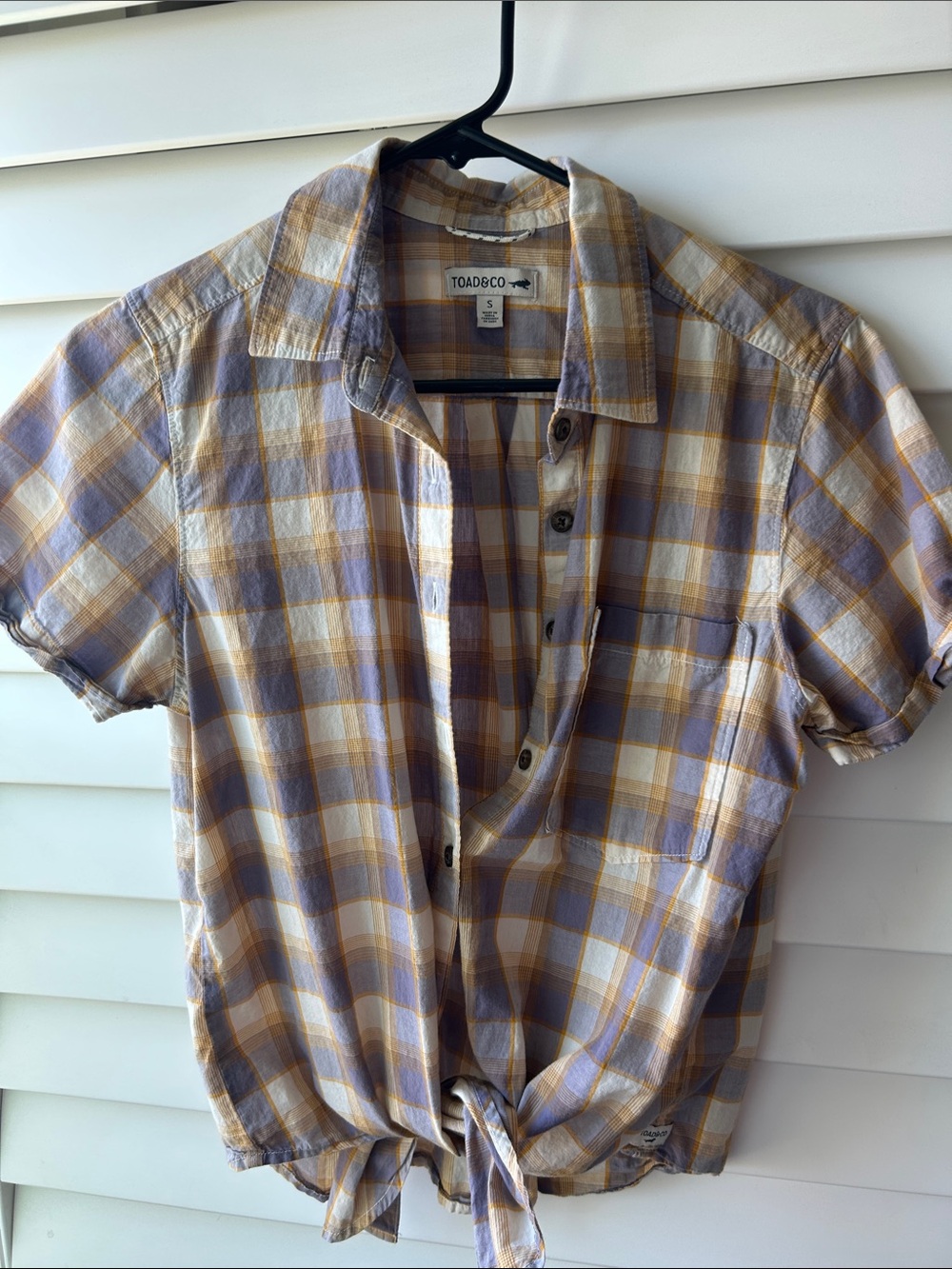 Toad & co button down plaid short sleeve shirt